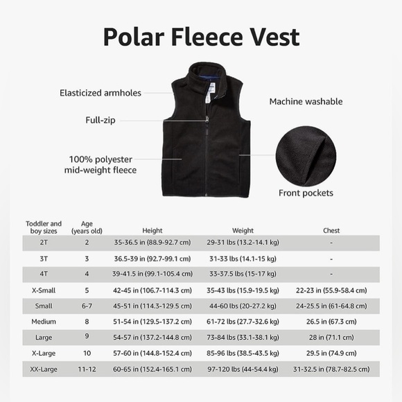 Amazon Essentials Boys Polar Fleece Vest Sz medium - Picture 4 of 7
